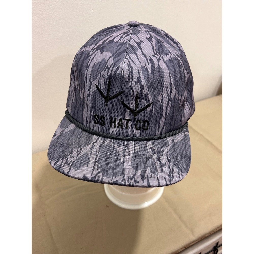 SS hat Co Mens Grey Tiger Stripe Camo Turkey Track Rope Snapback Hat